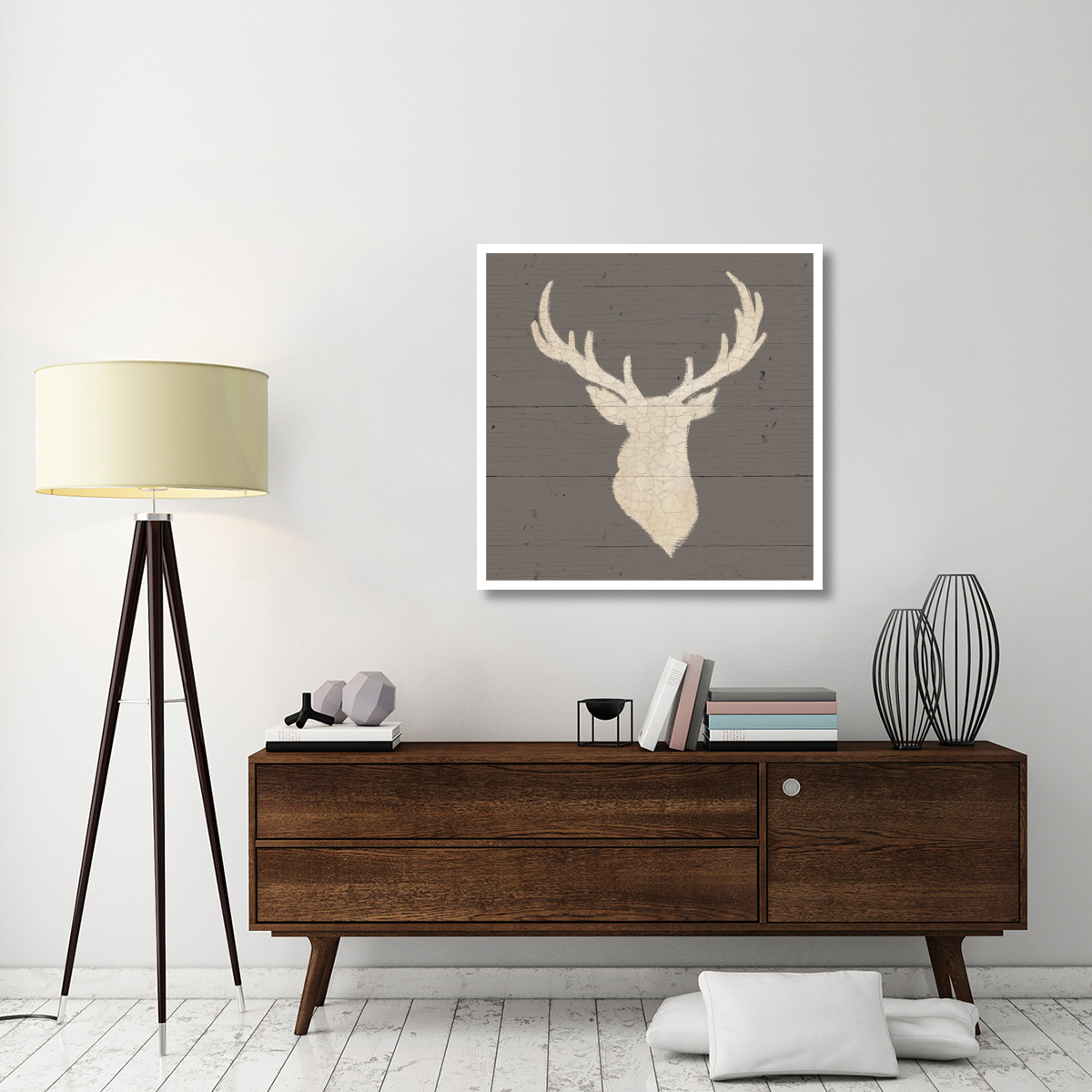 Rustic Elegance I on Gray Wood -Paper Art-38&quotx38"