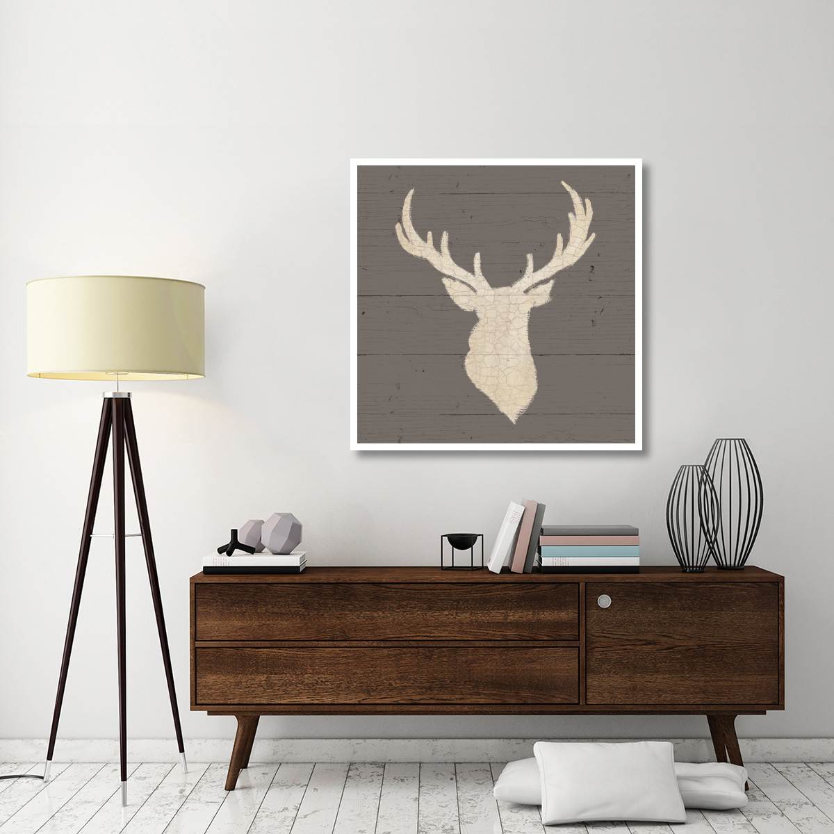 Rustic Elegance I on Gray Wood -Paper Art-42&quotx42"
