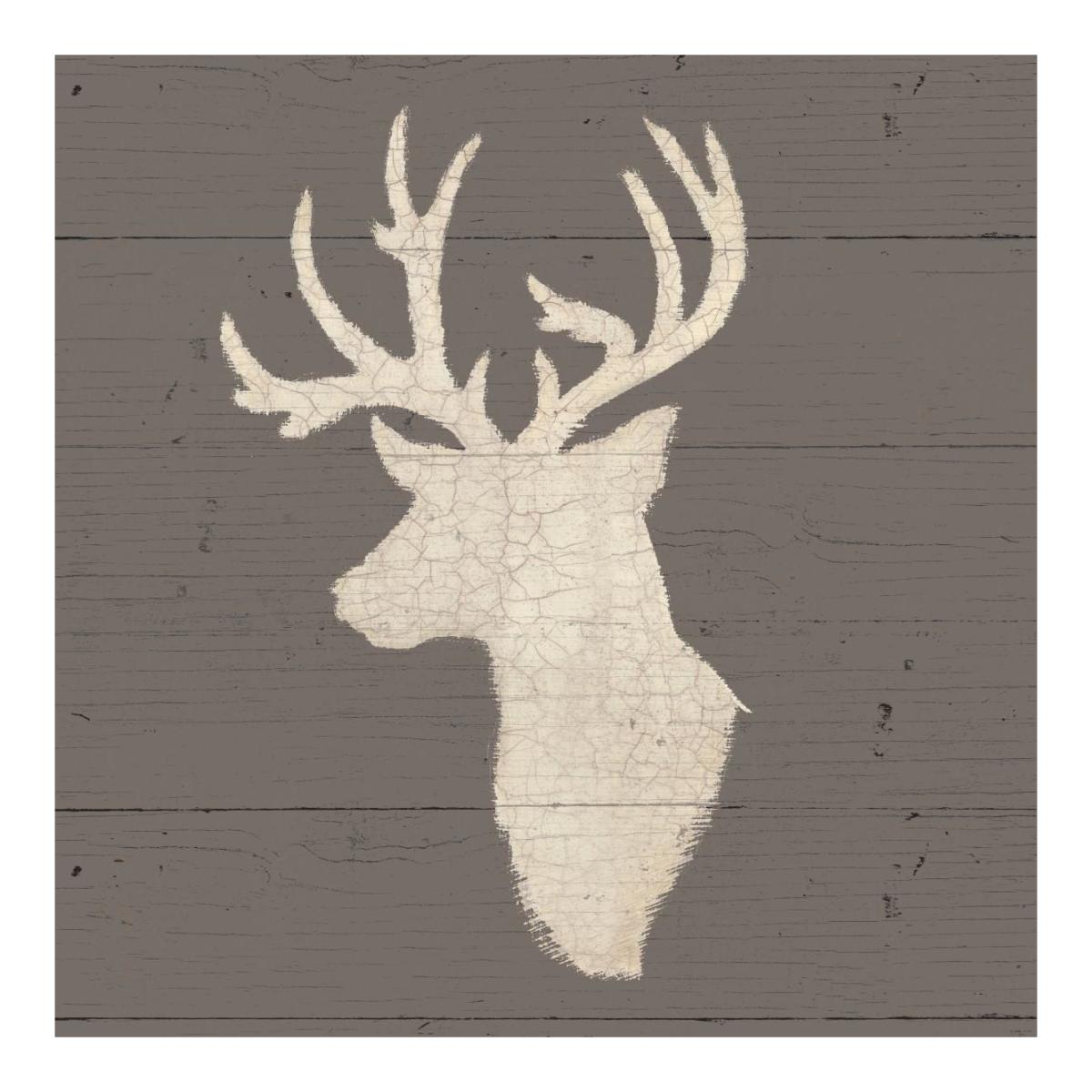 Rustic Elegance II on Gray Wood -Paper Art-20"x20"