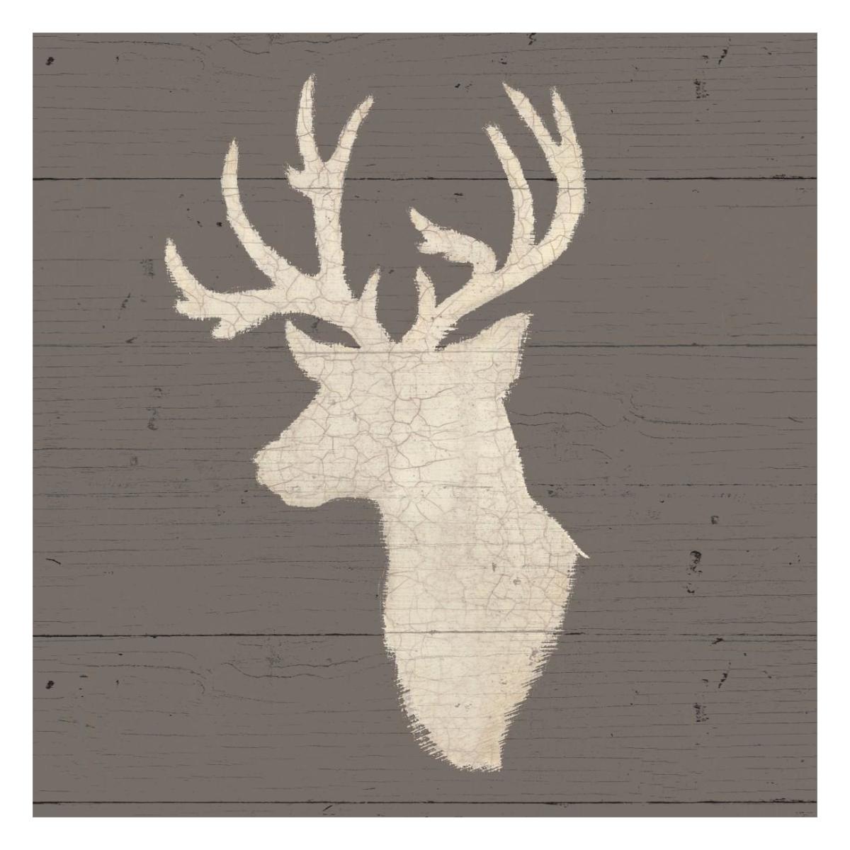 Rustic Elegance II on Gray Wood -Paper Art-26"x26"
