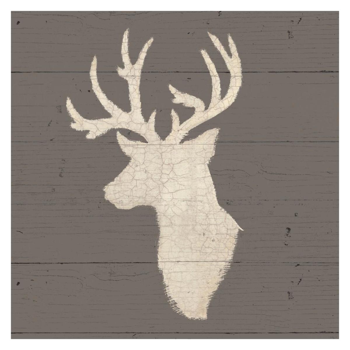 Rustic Elegance II on Gray Wood -Paper Art-32"x32"