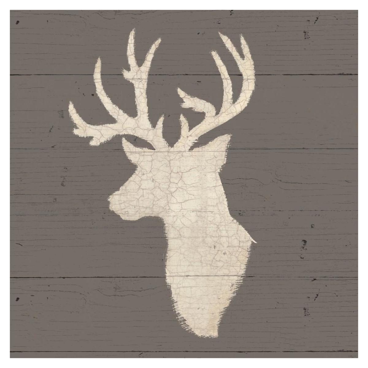 Rustic Elegance II on Gray Wood -Paper Art-38"x38"