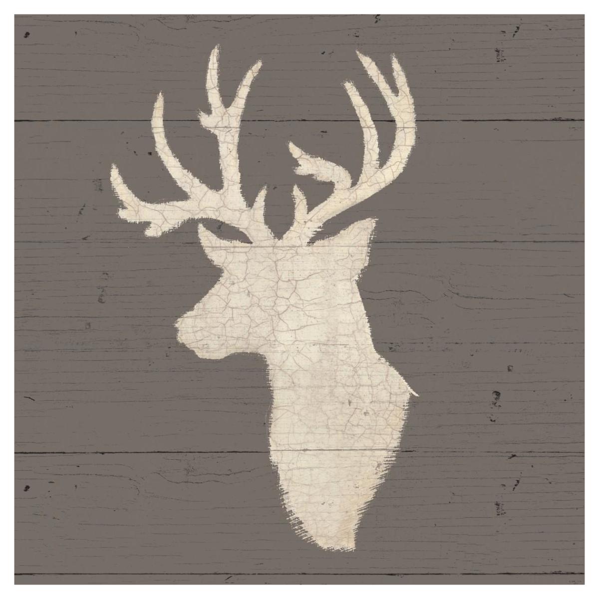 Rustic Elegance II on Gray Wood -Paper Art-42"x42"