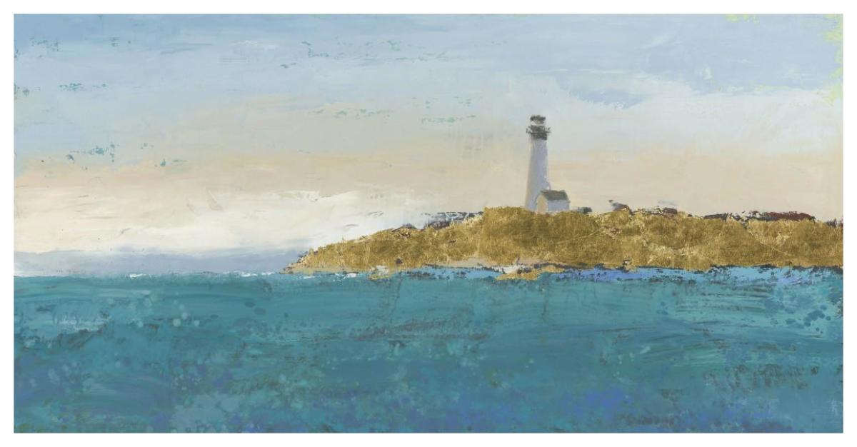 Lighthouse Seascape I v.2 -Paper Art-62"x32"