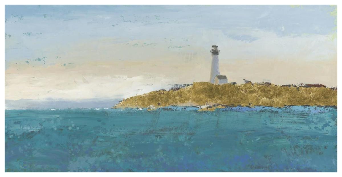 Lighthouse Seascape I v.2 -Paper Art-74"x38"