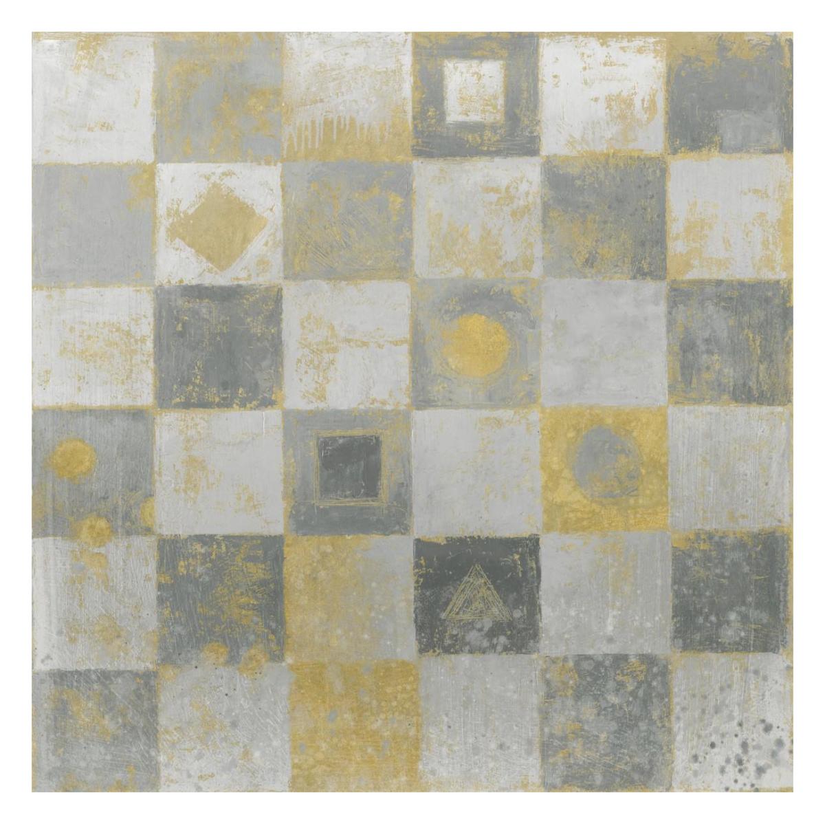 Neutrality Abstract Gold -Paper Art-26"x26"