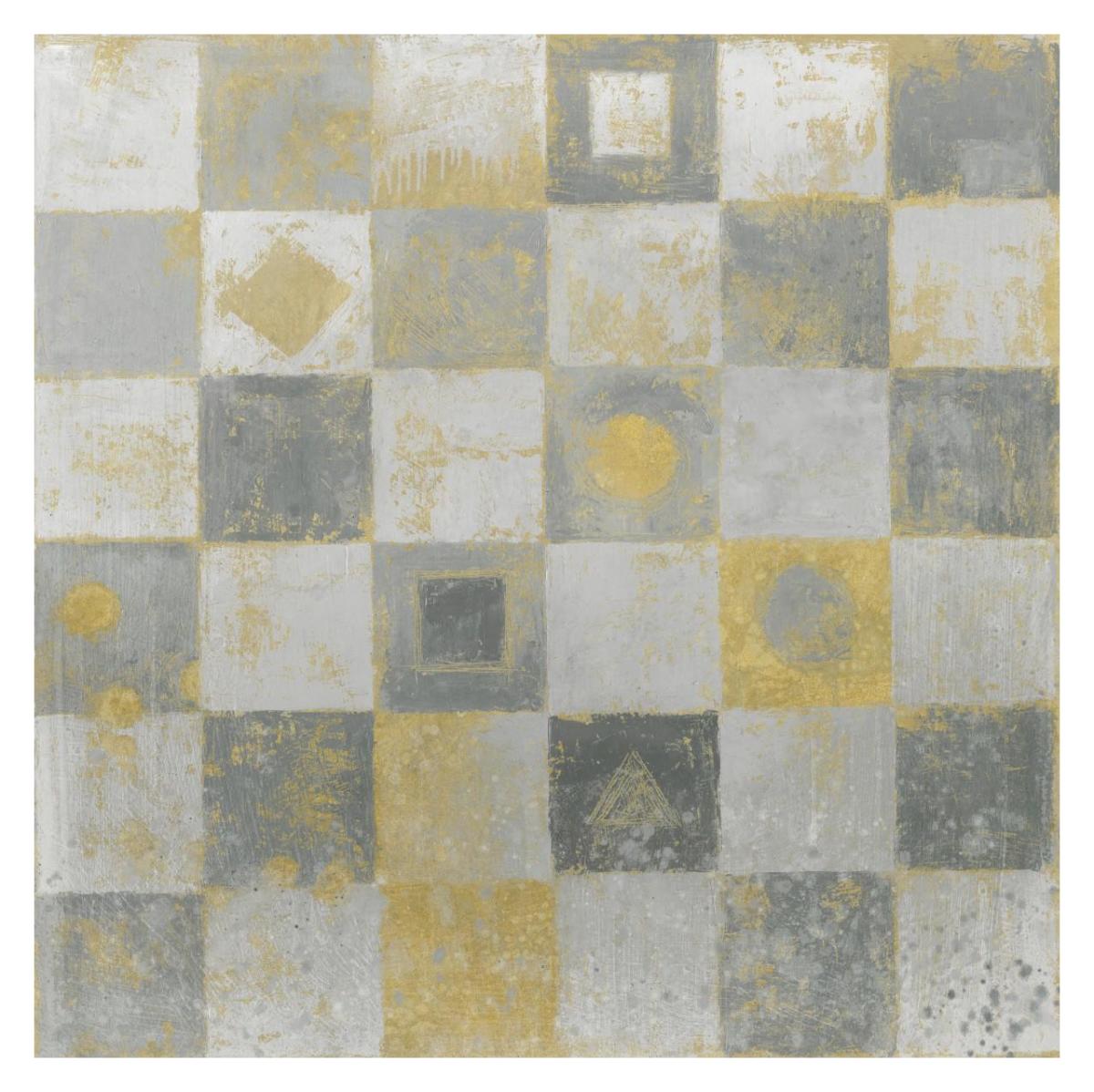 Neutrality Abstract Gold -Paper Art-32"x32"