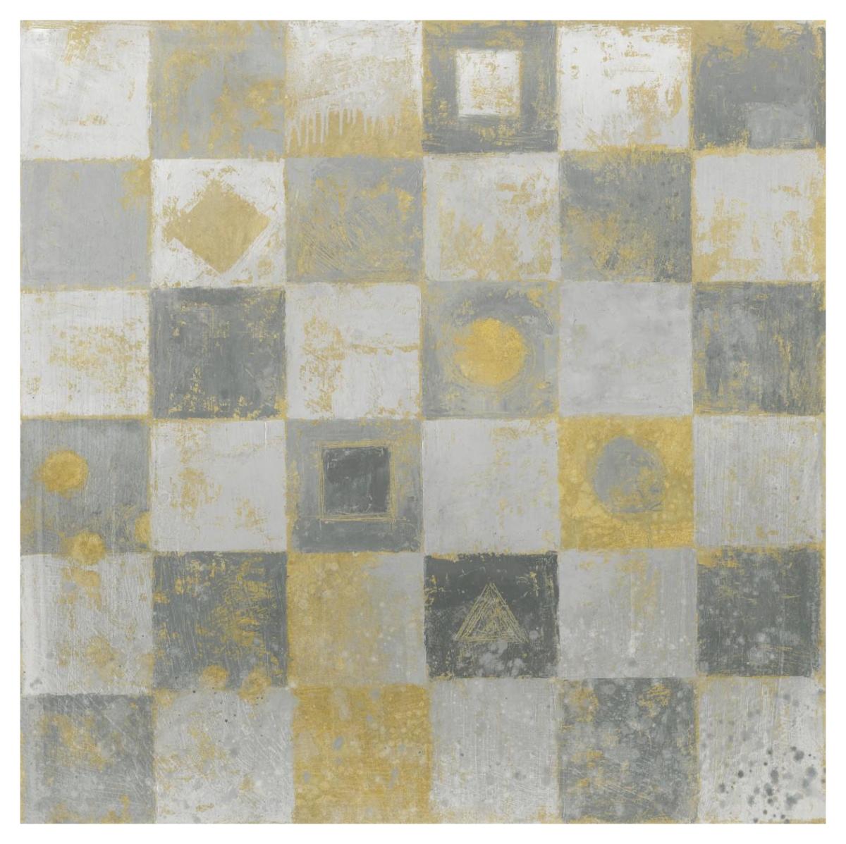 Neutrality Abstract Gold -Paper Art-42"x42"