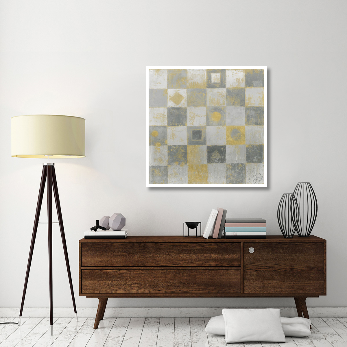 Neutrality Abstract Gold -Paper Art-42&quotx42"