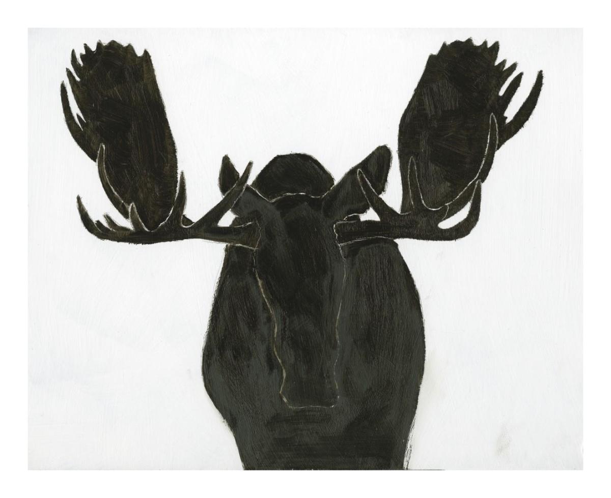 Moose II -Paper Art-22"x18"