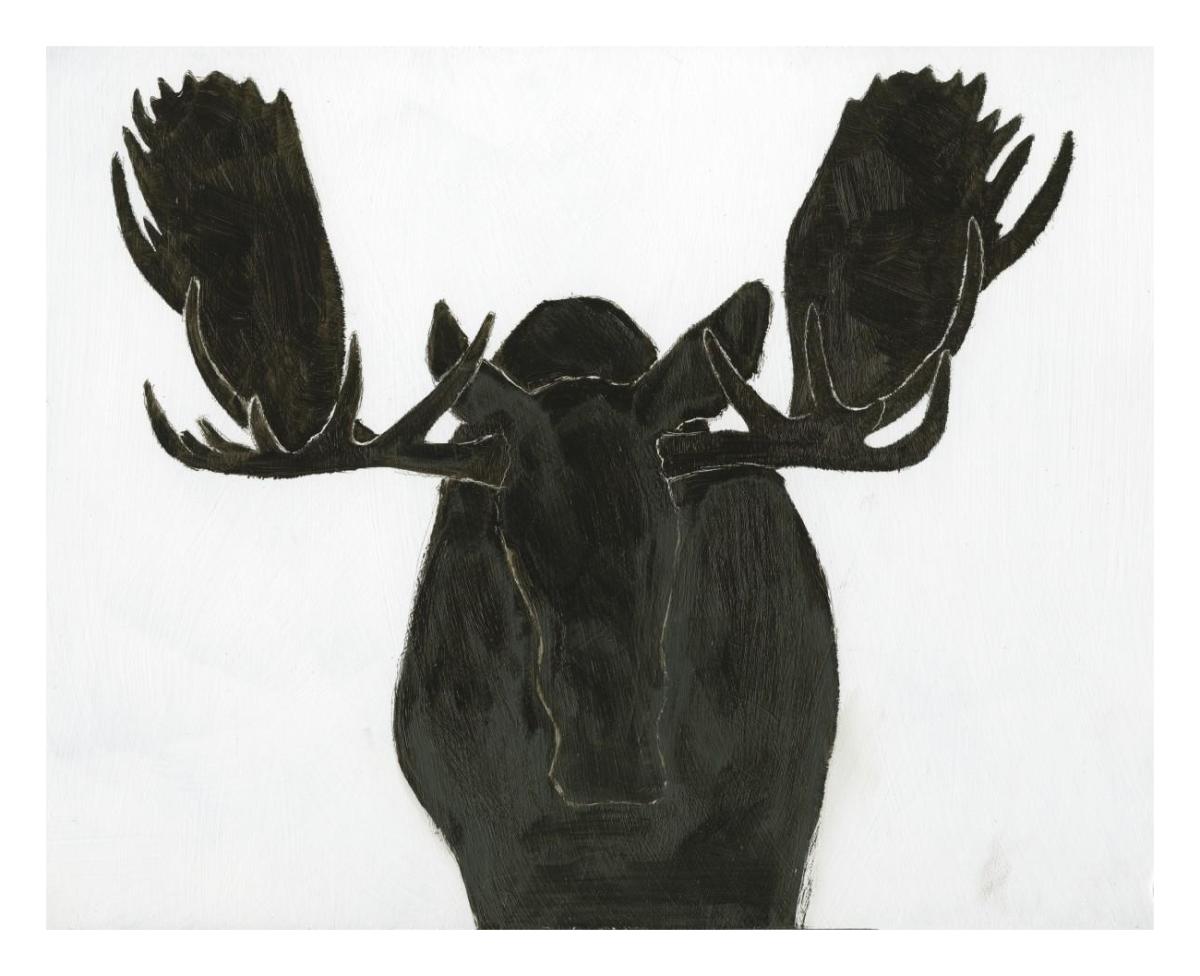 Moose II -Paper Art-26"x22"