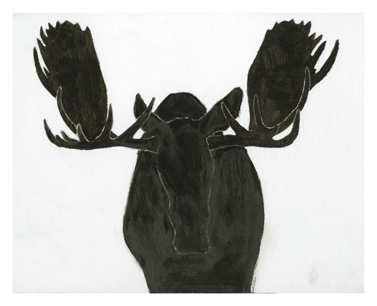Moose II -Paper Art-30"x24"