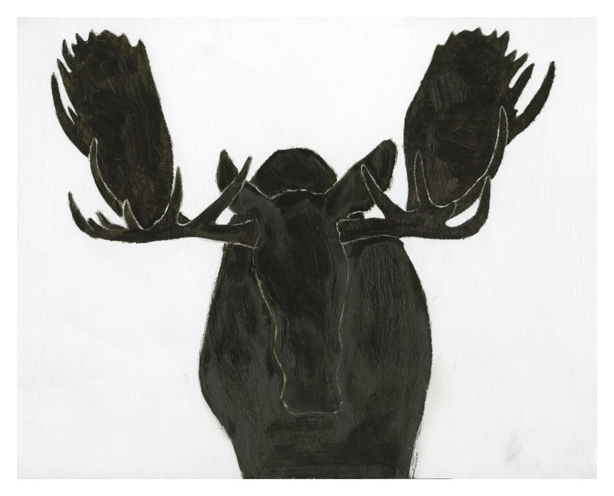 Moose II -Paper Art-37"x30"