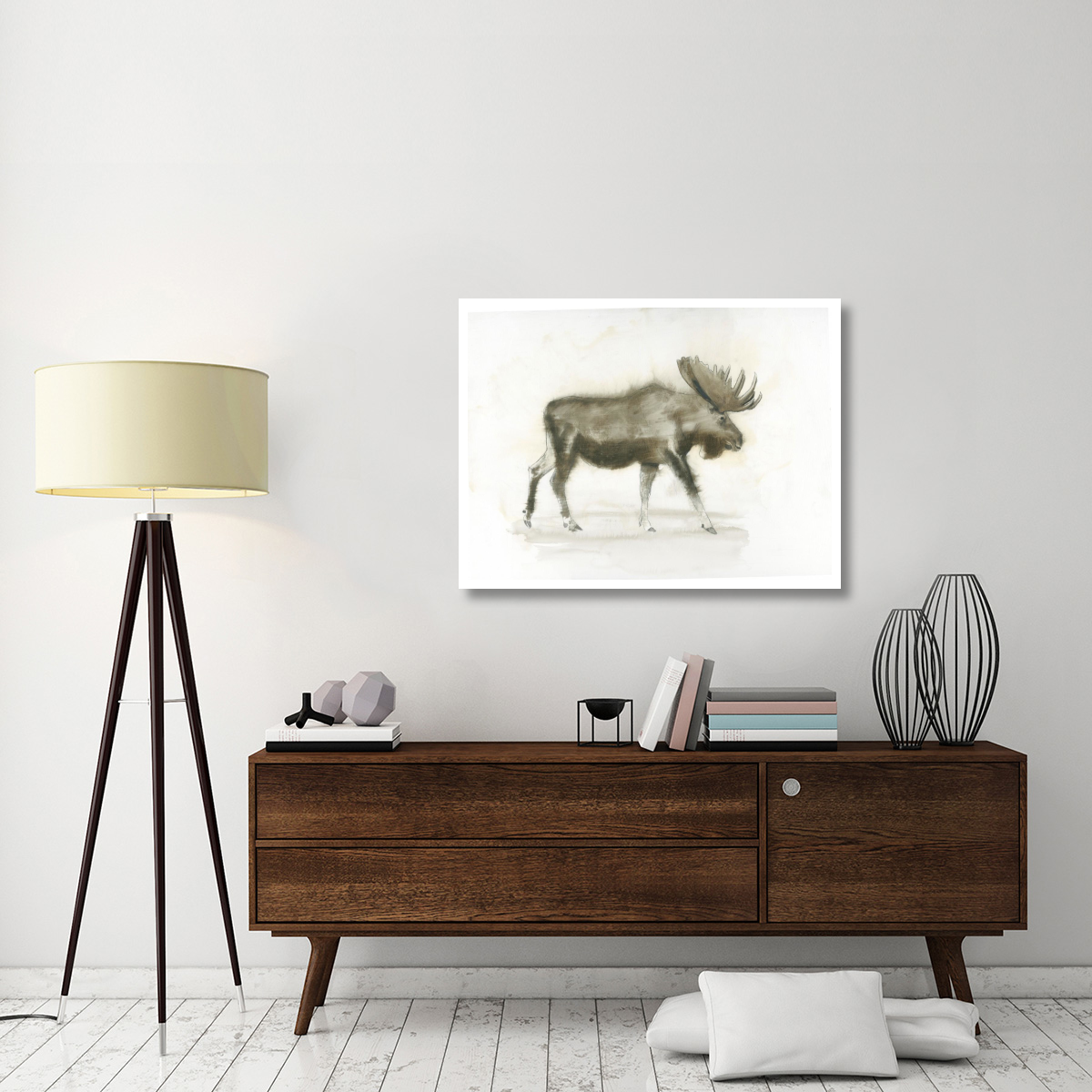 Dark Moose -Paper Art-42&quotx32"
