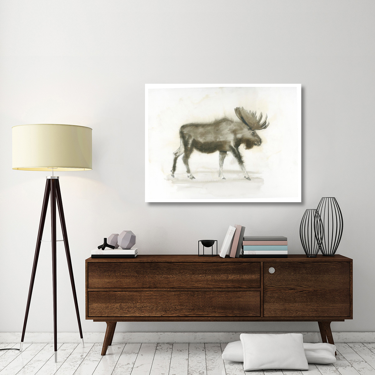 Dark Moose -Paper Art-50&quotx38"