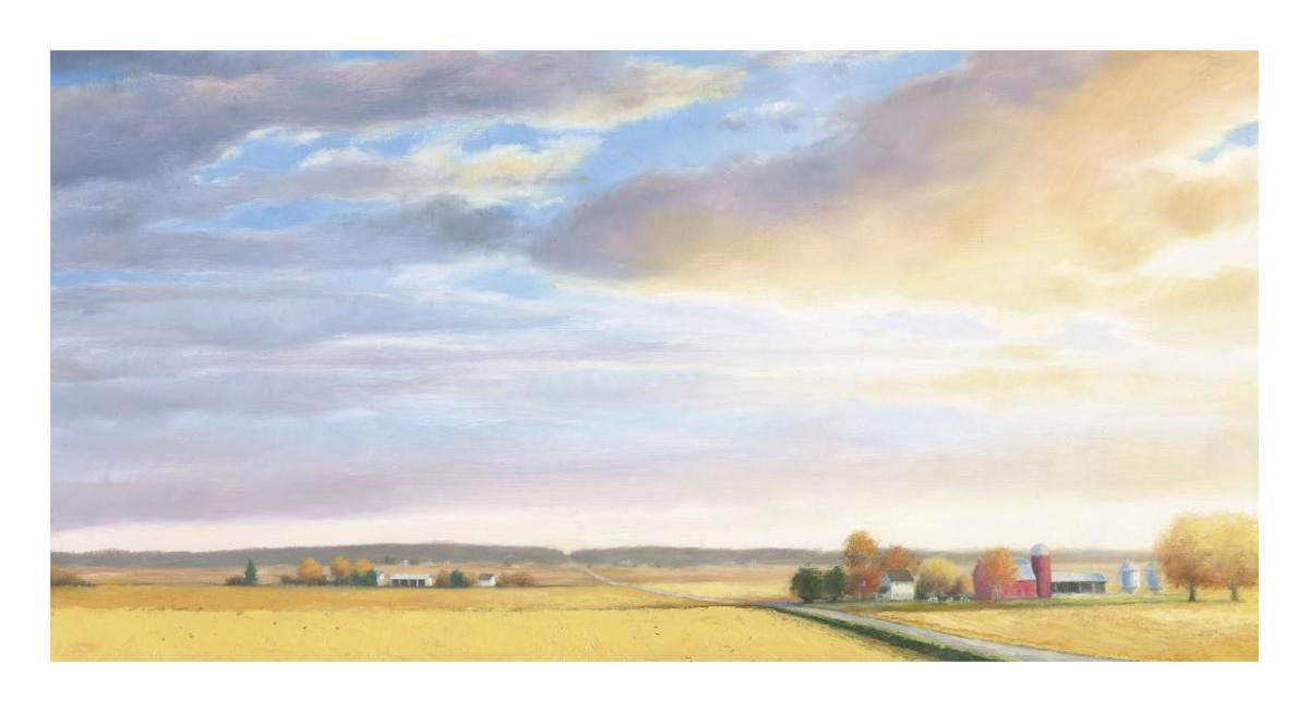 Heartland Landscape Sky -Paper Art-26"x14"