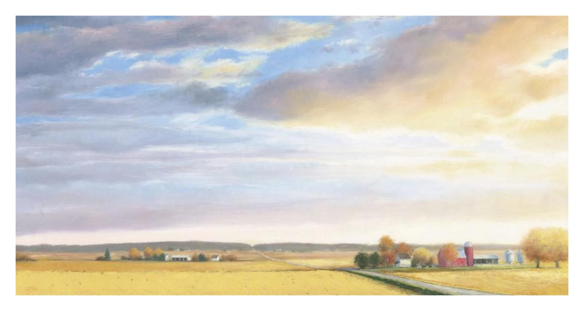 Heartland Landscape Sky -Paper Art-38"x20"