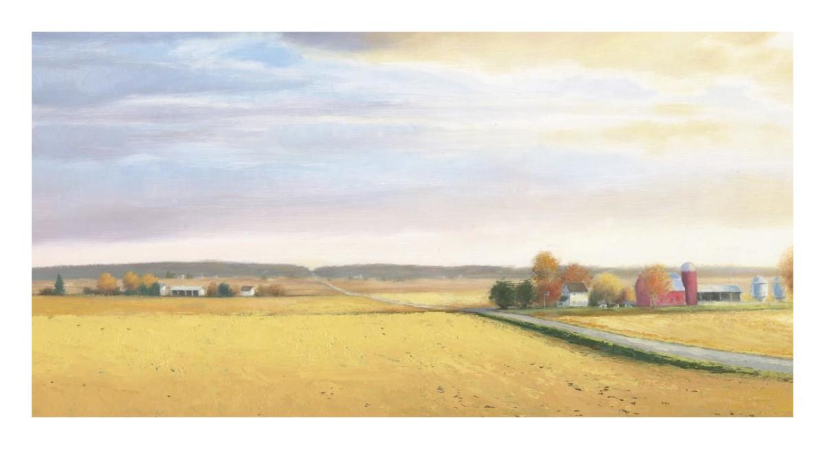 Heartland Landscape Farm -Paper Art-26"x14"