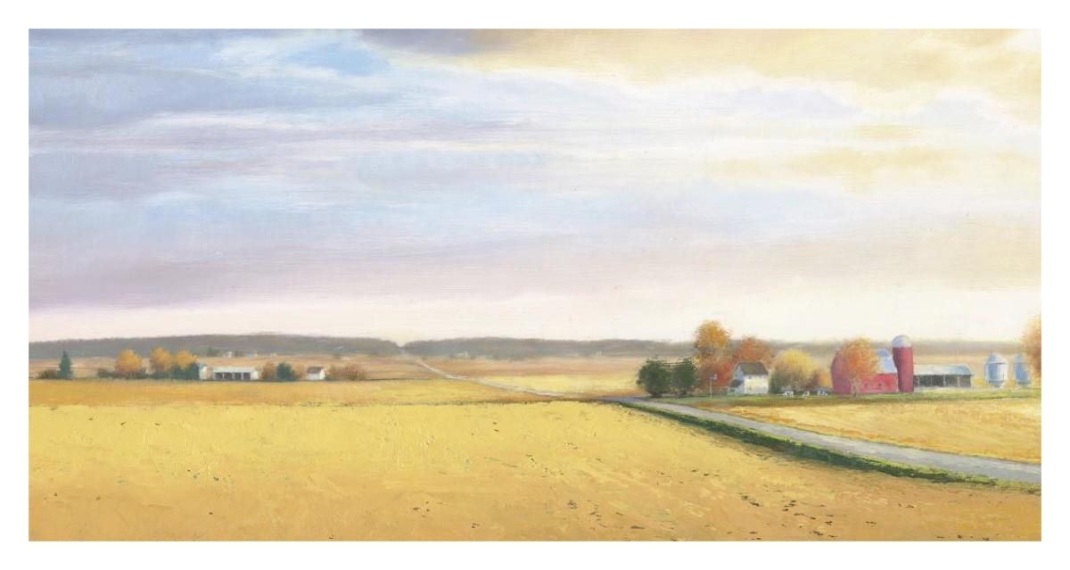 Heartland Landscape Farm -Paper Art-38"x20"