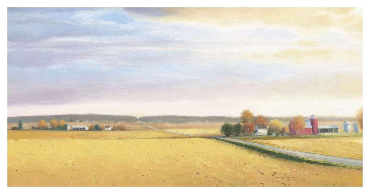 Heartland Landscape Farm -Paper Art-50"x26"