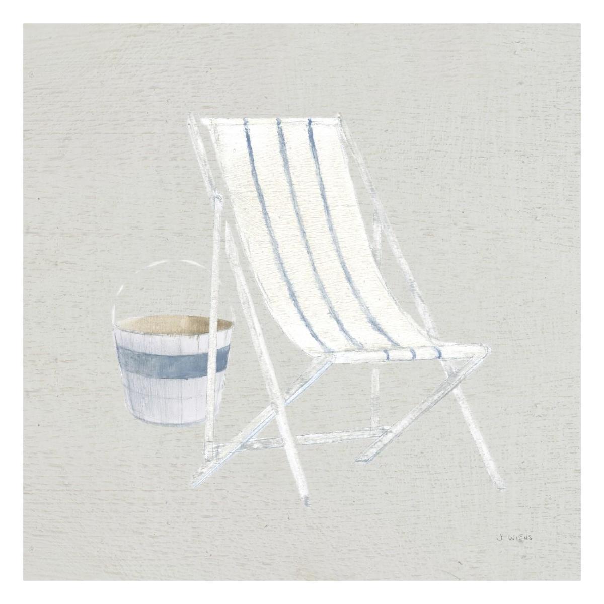 Serene Seaside III Tan -Paper Art-26"x26"