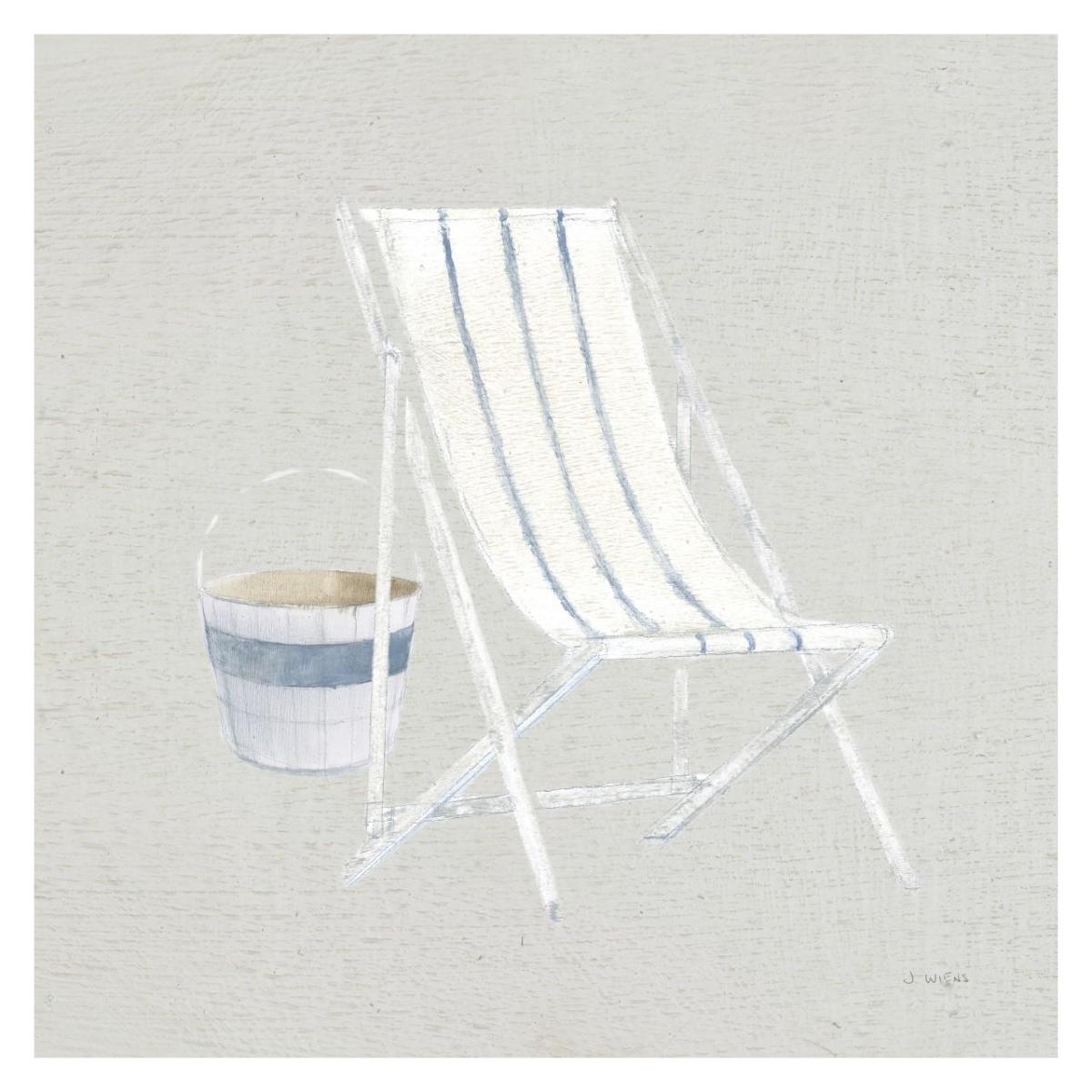 Serene Seaside III Tan -Paper Art-32"x32"