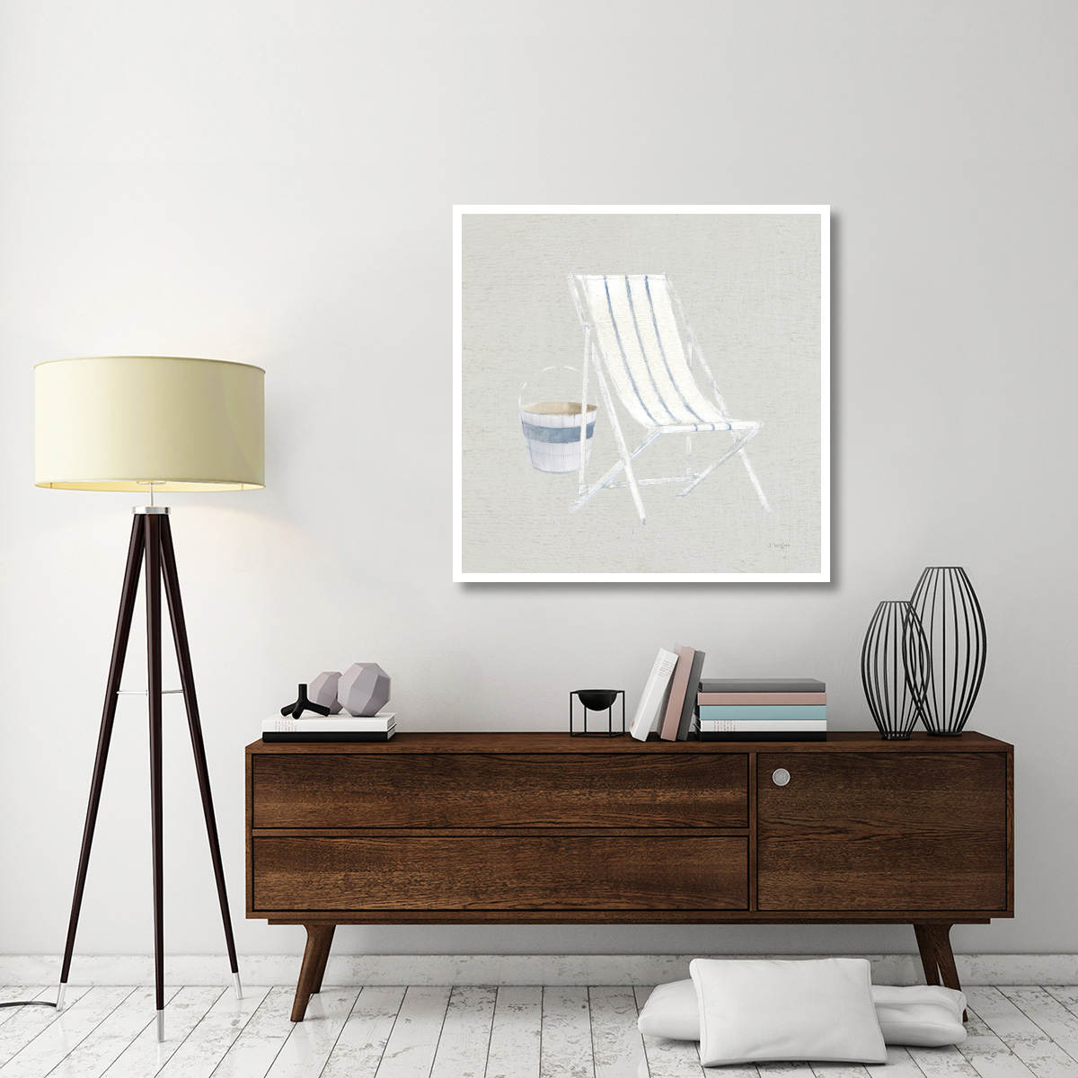 Serene Seaside III Tan -Paper Art-42&quotx42"