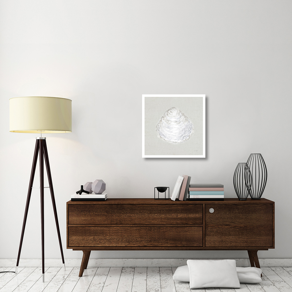 Serene Shells I Tan -Paper Art-26&quotx26"