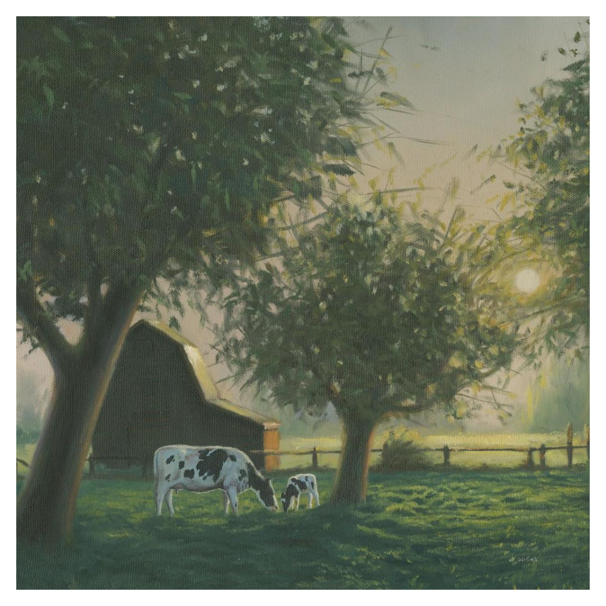 Farm Life IV -Paper Art-38"x38"