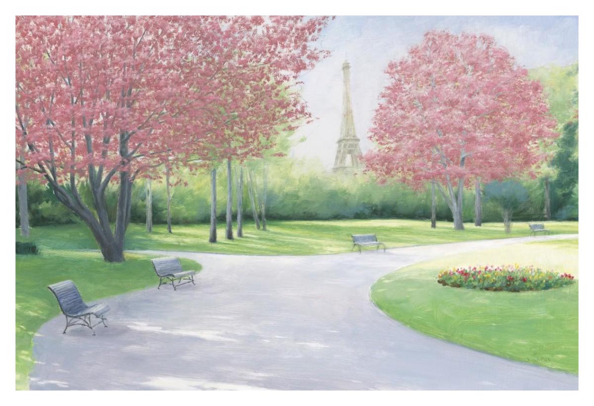 Parisian Spring -Paper Art-20"x14"