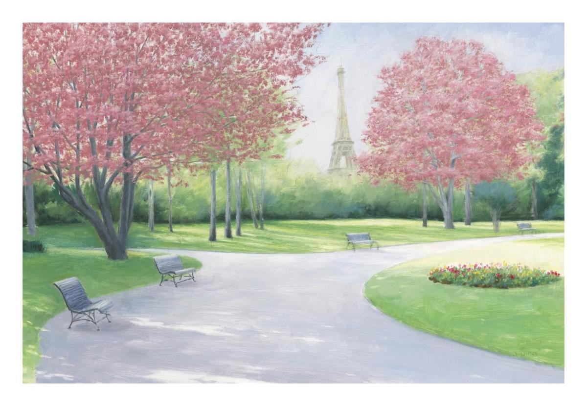 Parisian Spring -Paper Art-26"x18"