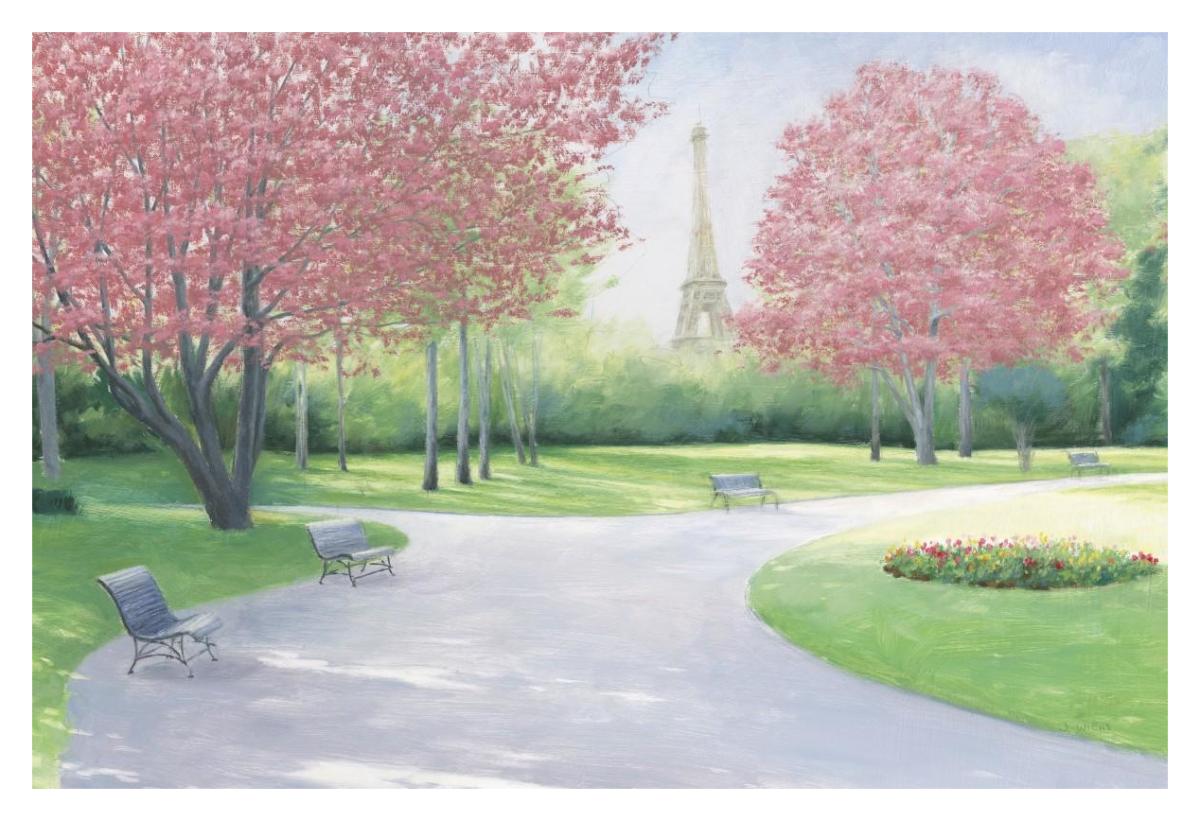 Parisian Spring -Paper Art-38"x26"