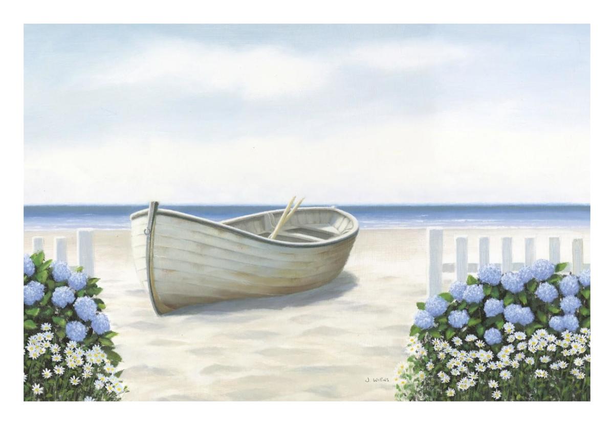 Beach Days I -Paper Art-26"x18"