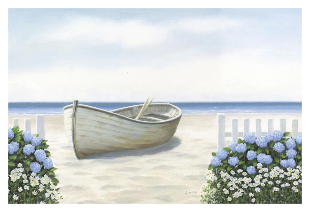 Beach Days I -Paper Art-38"x26"