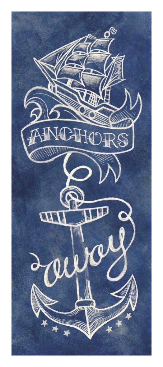 Anchors Away -Paper Art-14"x32"
