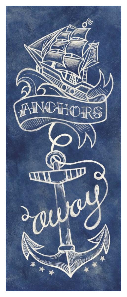 Anchors Away -Paper Art-22"x52"