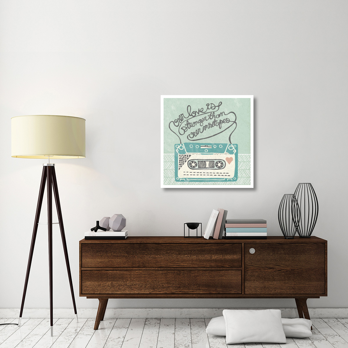 Retro Cassette Gray -Paper Art-32&quotx32"
