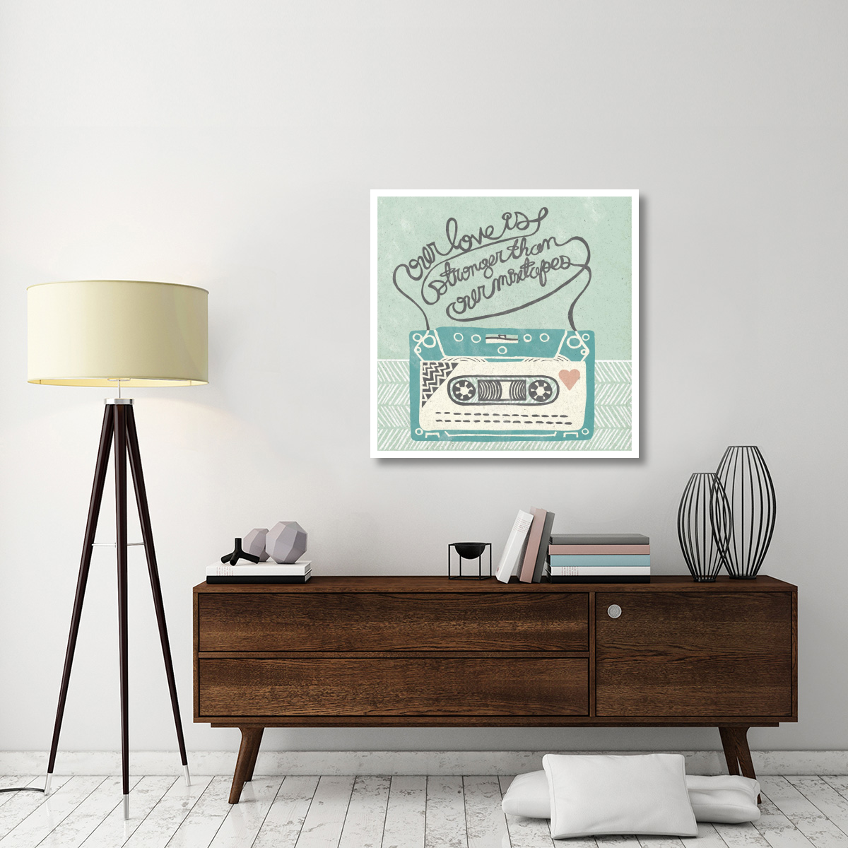 Retro Cassette Gray -Paper Art-38&quotx38"