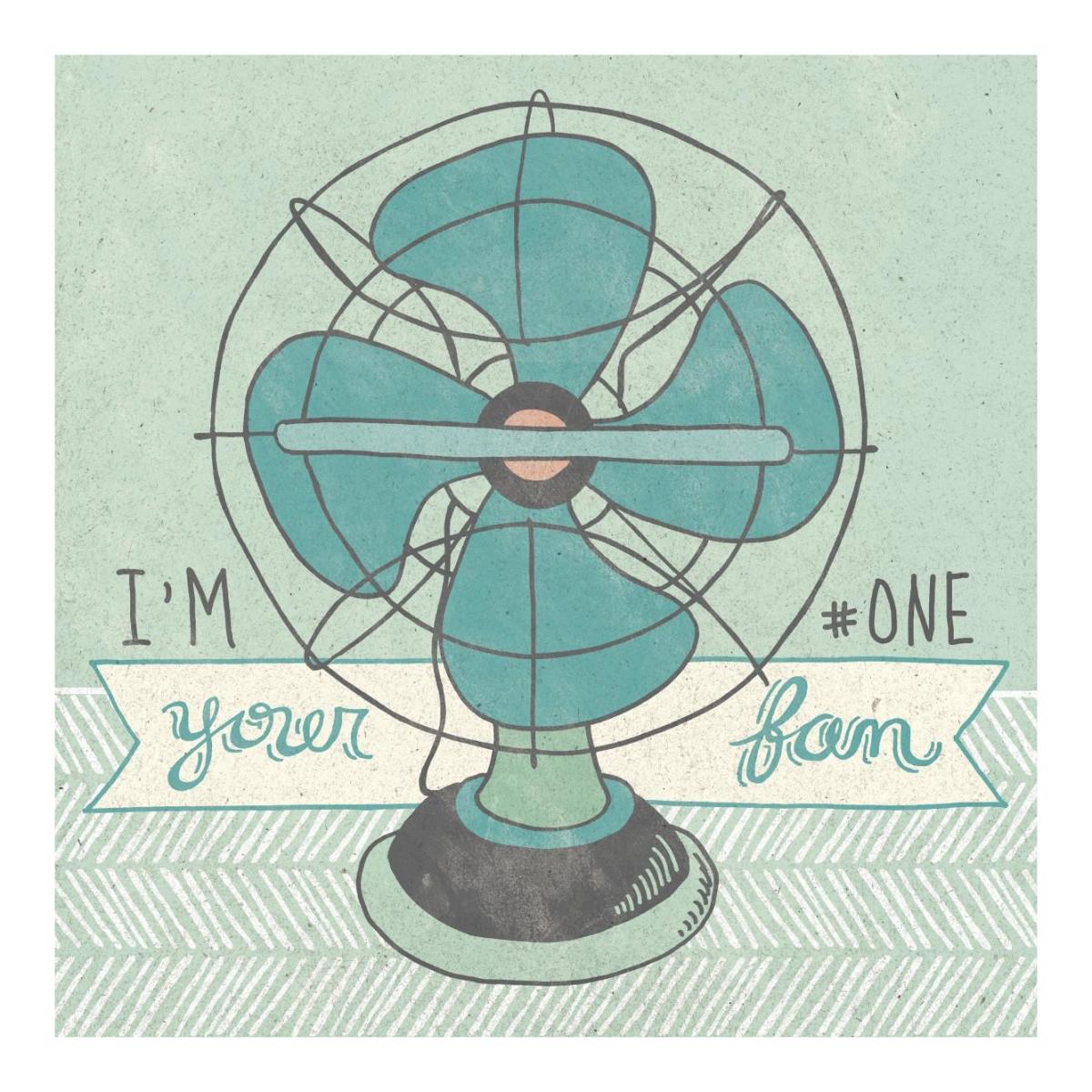 Retro Fan Gray -Paper Art-20"x20"