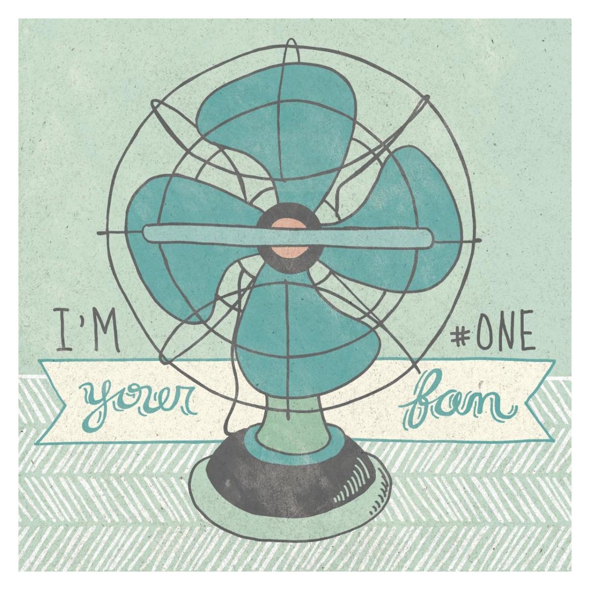 Retro Fan Gray -Paper Art-32"x32"