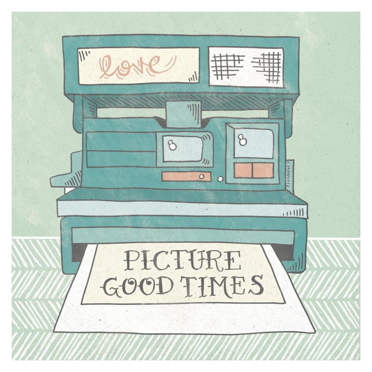 Retro Polaroid Gray -Paper Art-32"x32"