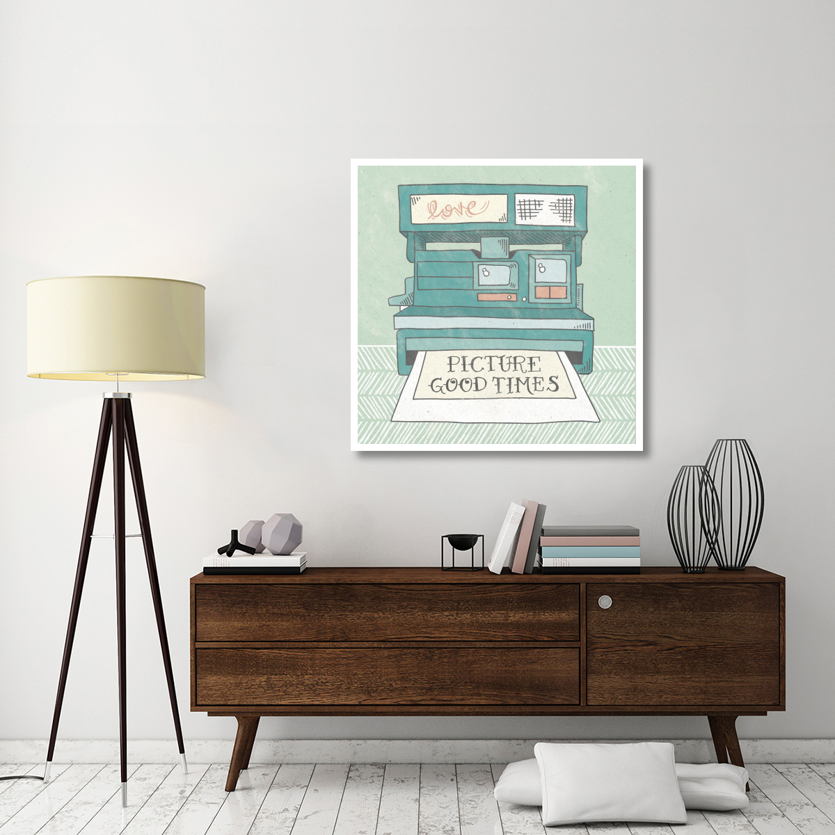 Retro Polaroid Gray -Paper Art-42&quotx42"
