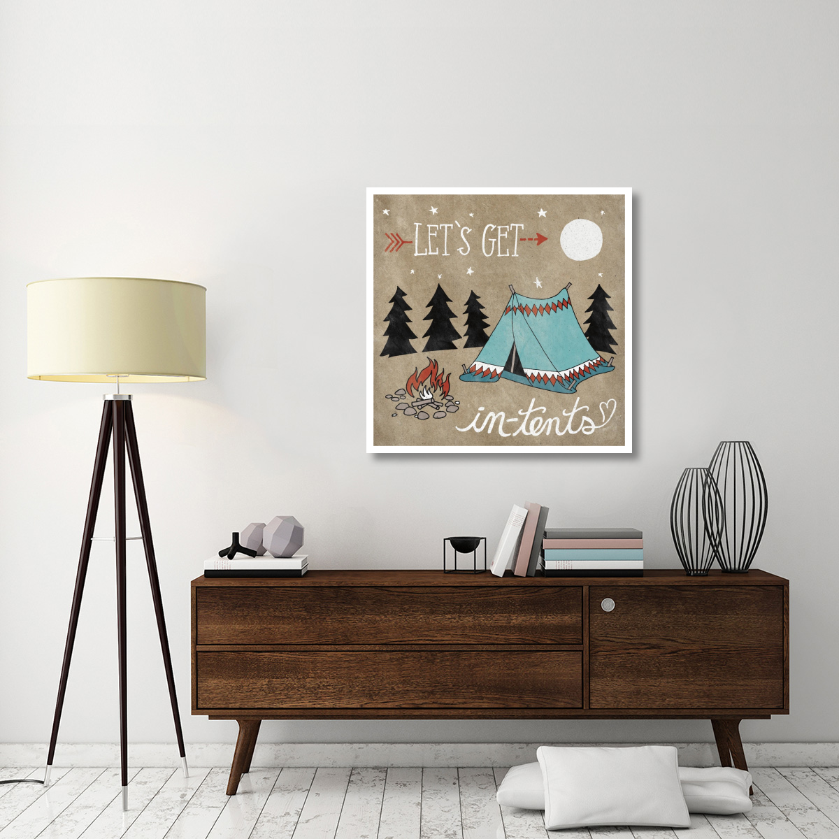 Adventure Love Tent Taupe -Paper Art-38&quotx38"