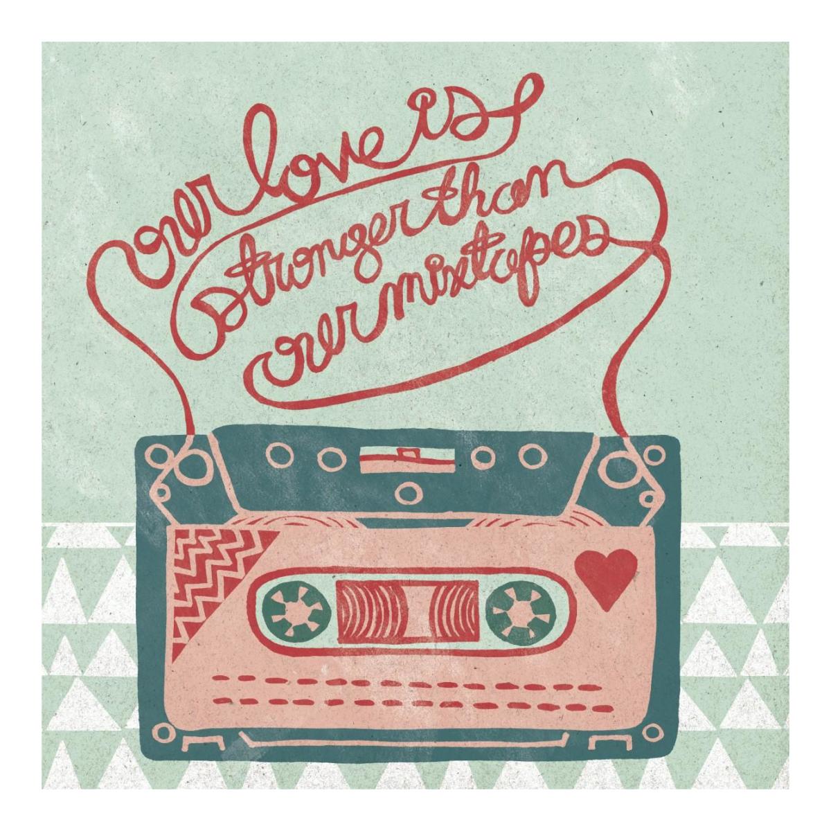Retro Cassette -Paper Art-20"x20"