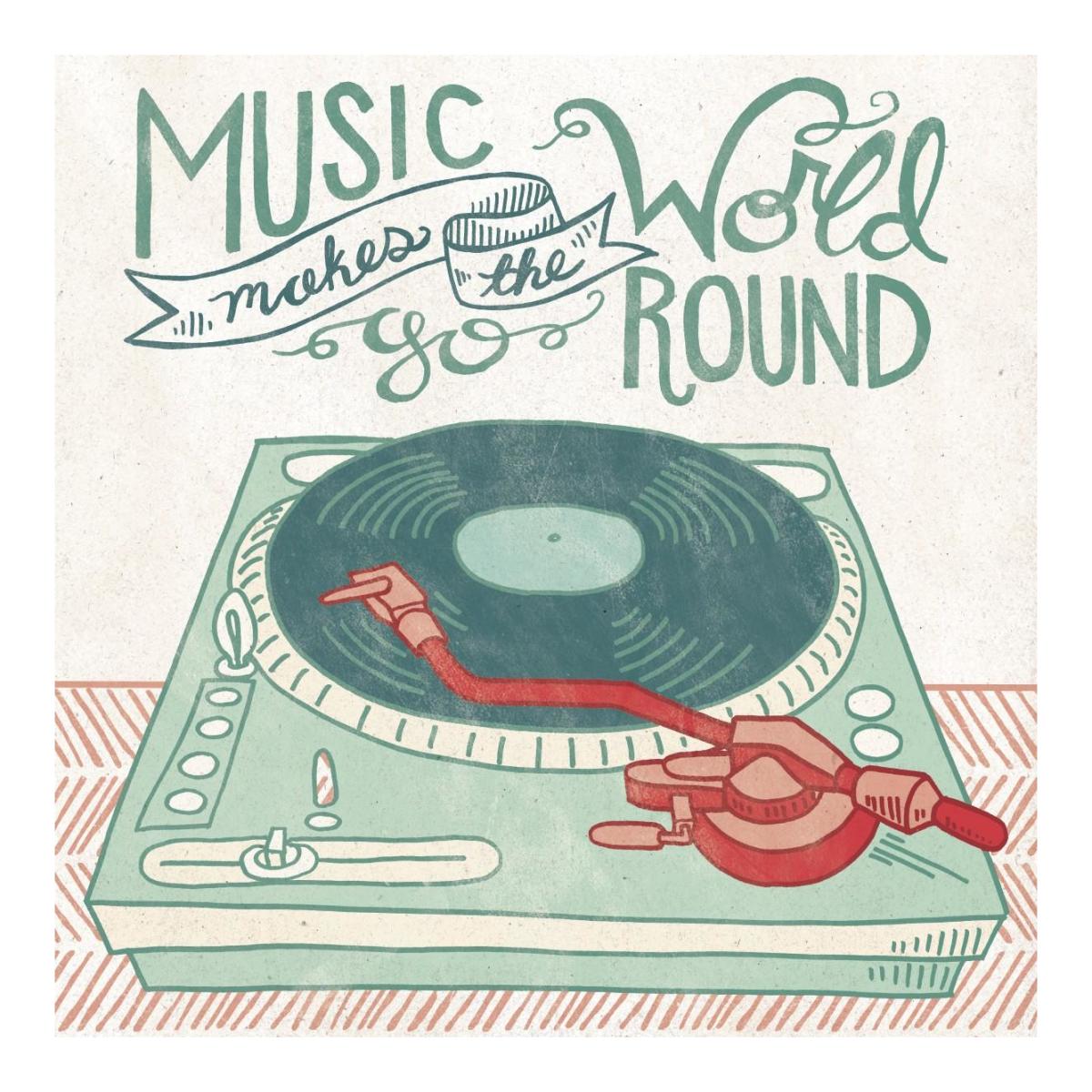Retro Record Player -Paper Art-20"x20"