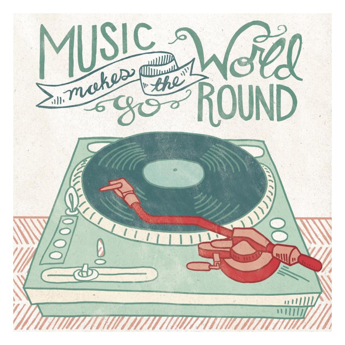 Retro Record Player -Paper Art-26"x26"