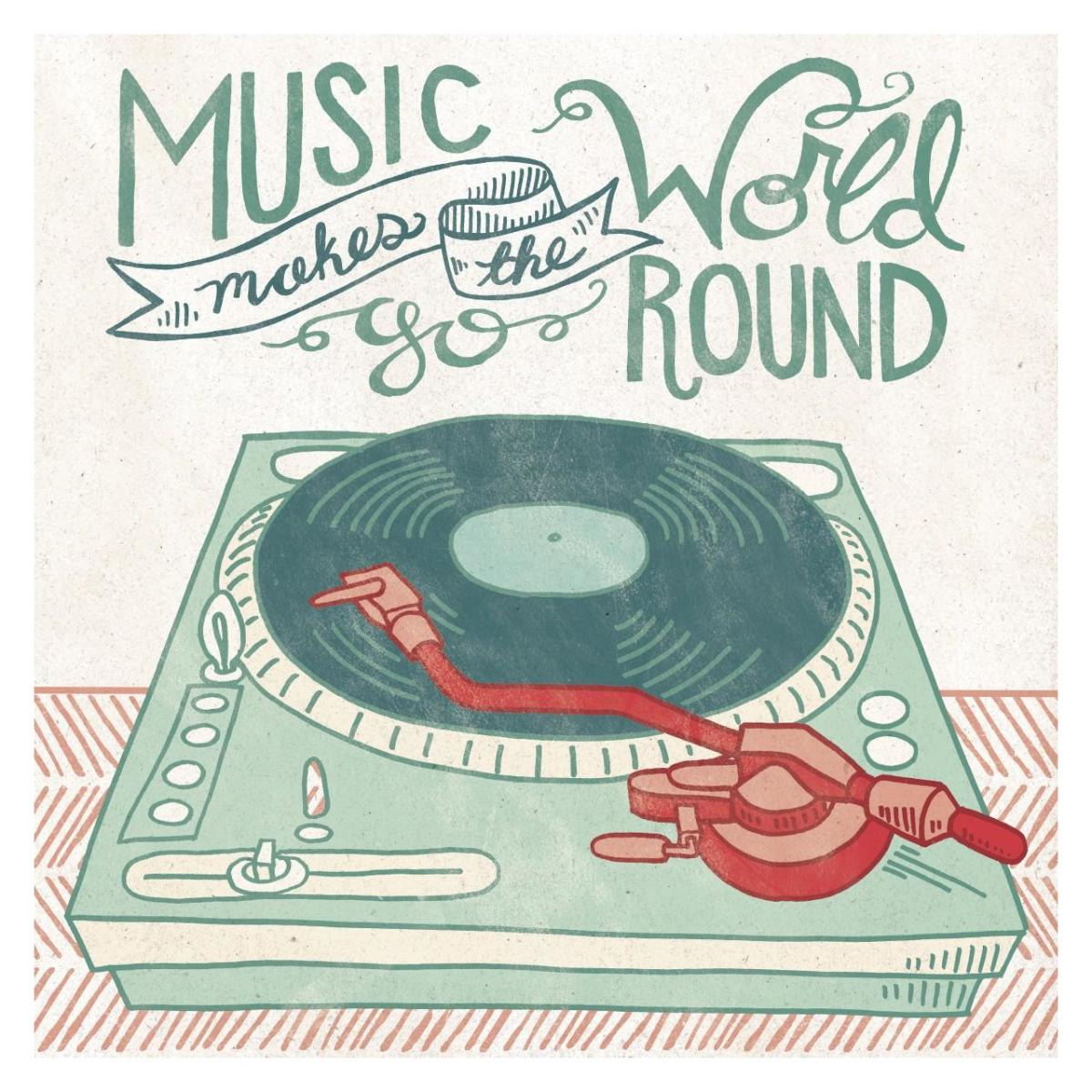 Retro Record Player -Paper Art-32"x32"