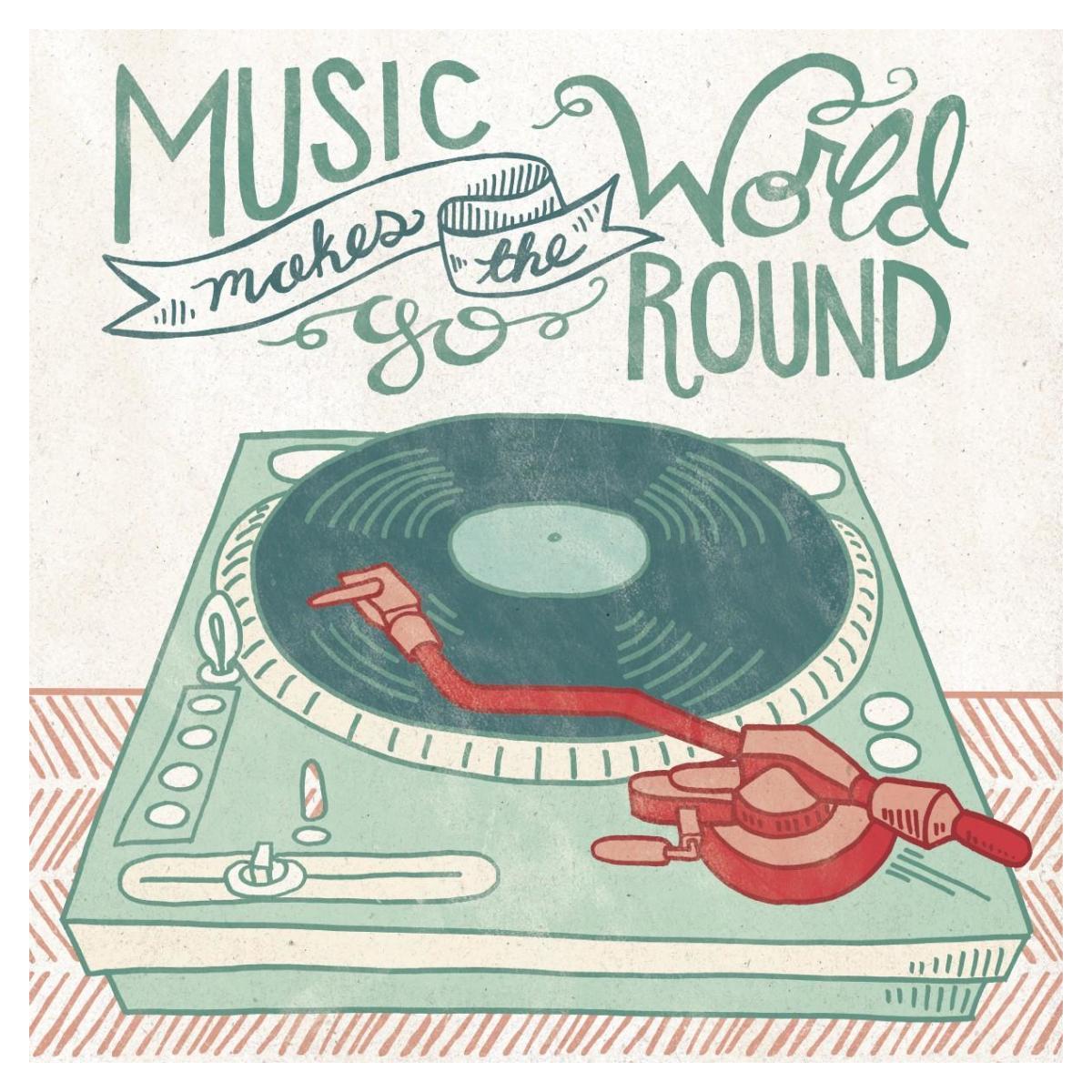 Retro Record Player -Paper Art-38"x38"