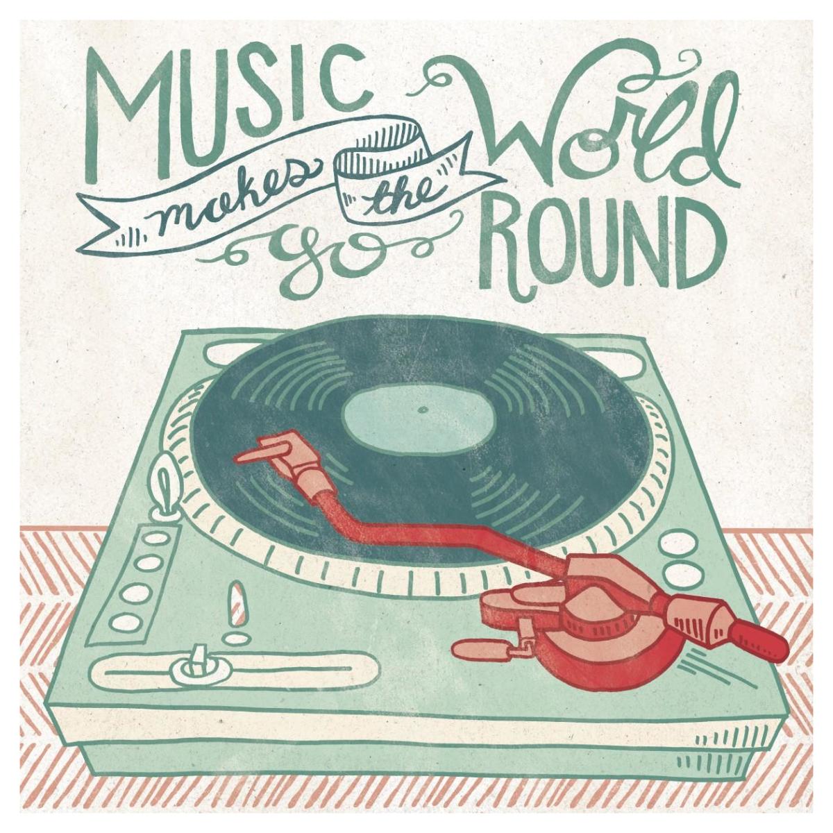 Retro Record Player -Paper Art-42"x42"