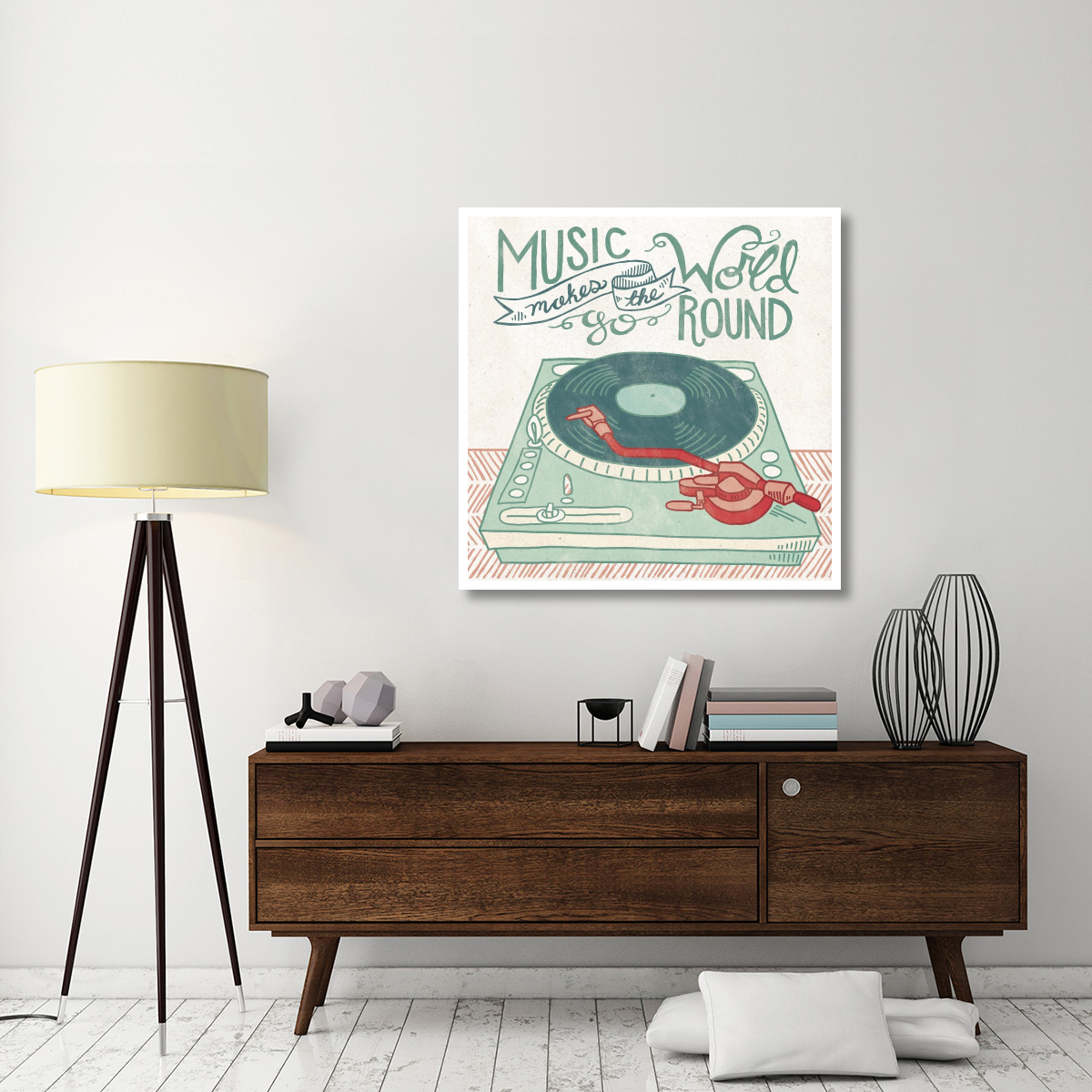 Retro Record Player -Paper Art-42&quotx42"